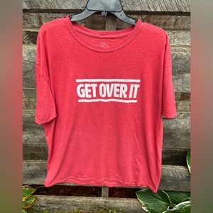 Men’s extra large T-shirt red that says get over it